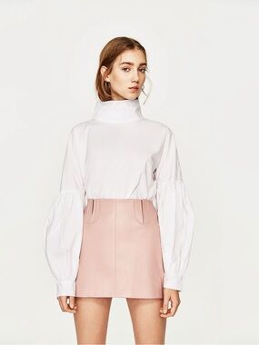 Zara pleather blush mini skirt